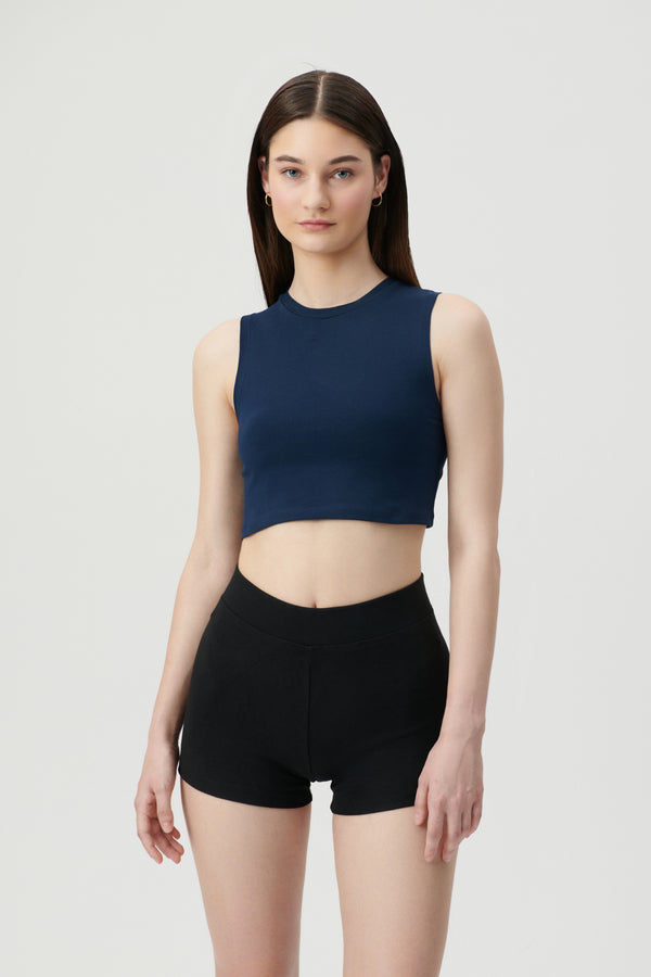 Lillie Crop Top Navy Blue